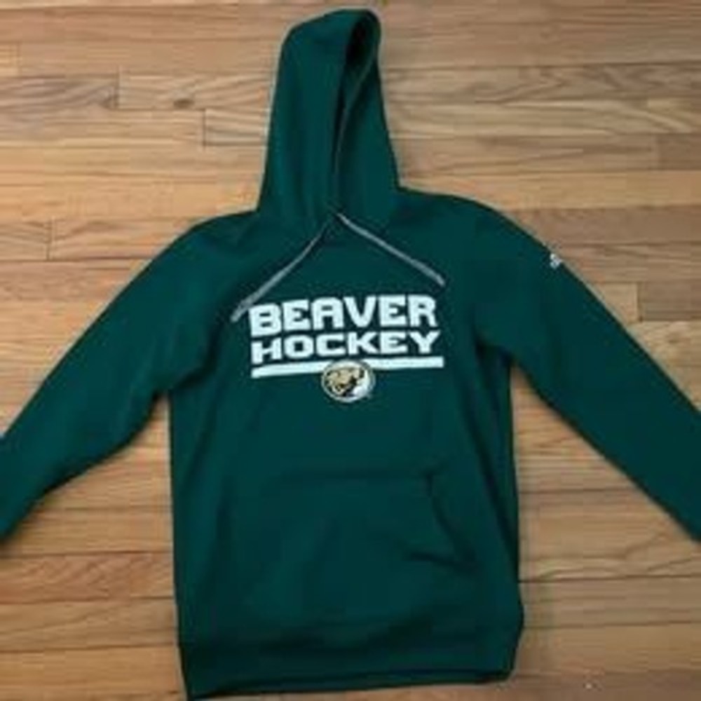 Bemidji State Minnesota Beaver Hockey Adidas Hoodie Sweatshirt Adult S